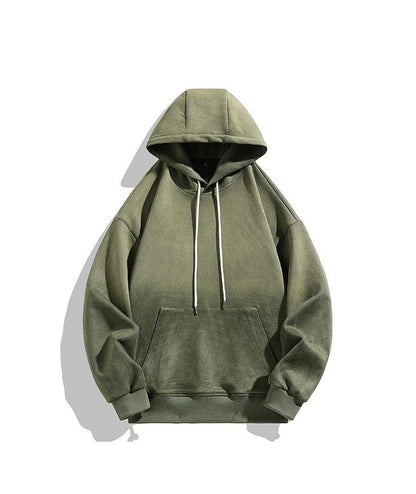 Black unisex gradient hoodies loose and versatile pullover