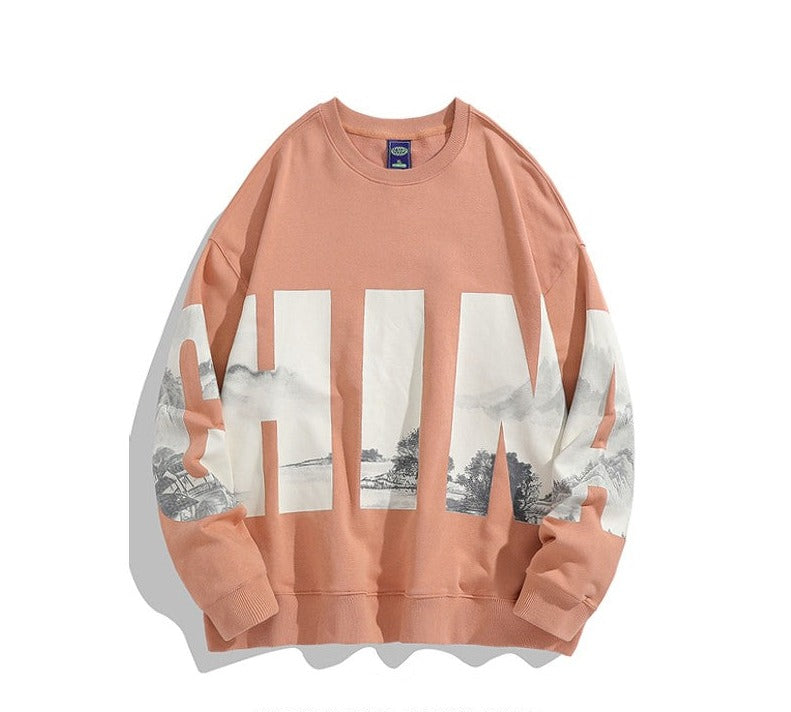 Sweatshirt men and women Letter printed round neck hoodies pullover