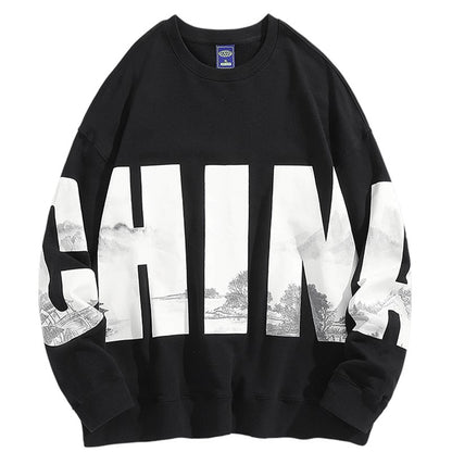 Sweatshirt men and women Letter printed round neck hoodies pullover