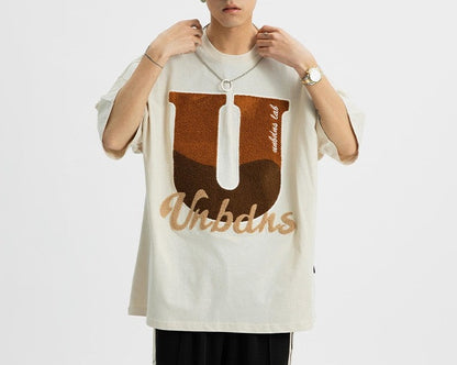 Letter U towel embroidery design versatile T-shirt