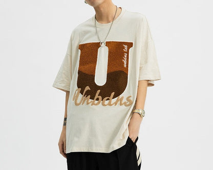 Letter U towel embroidery design versatile T-shirt