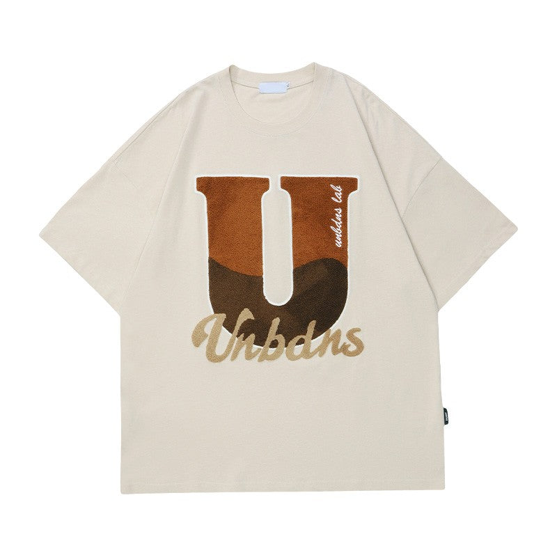 Letter U towel embroidery design versatile T-shirt