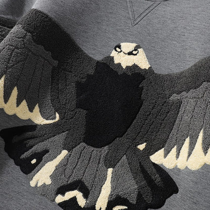 Sweatshirts Embroidered Eagle Loose oversize Cotton Sweater Unisex