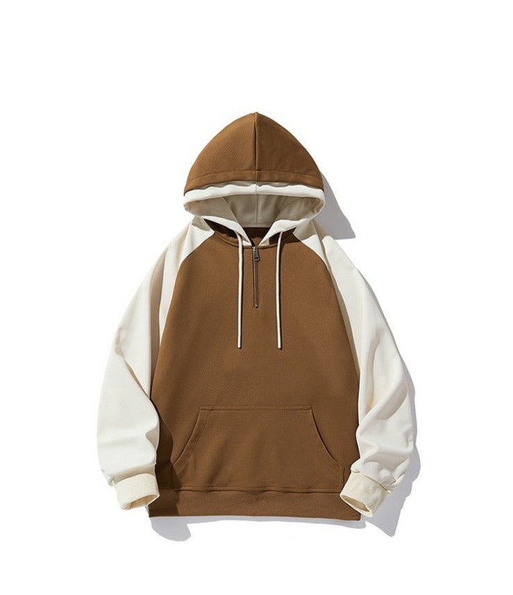 Pullover drawstring hoodies unisex patchwork oversize couple wear