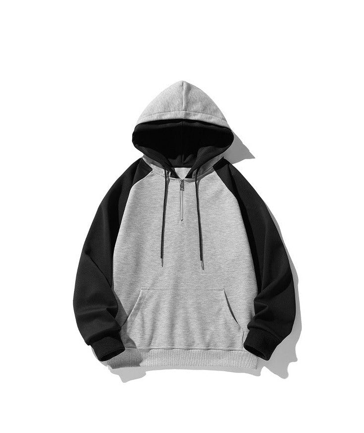 Pullover drawstring hoodies unisex patchwork oversize couple wear