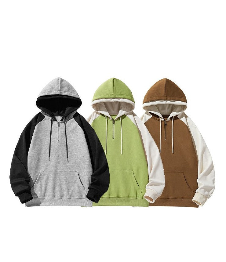 Pullover drawstring hoodies unisex patchwork oversize couple wear