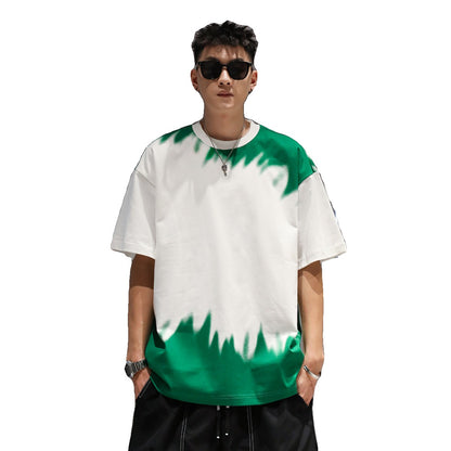 Tie die t-shirt men's summer loose oversize casual unisex couple tee