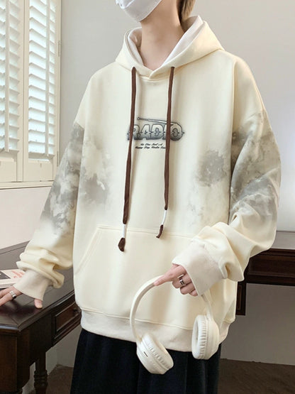 hooded sweatshirt drawstring men's tops unisex