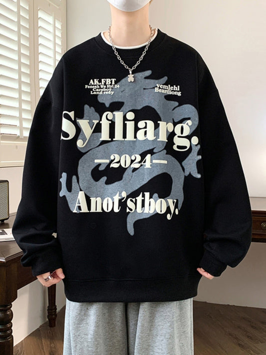 Pullover Round Neck Sweatshirt Men's Spring and Autumn street hiphop