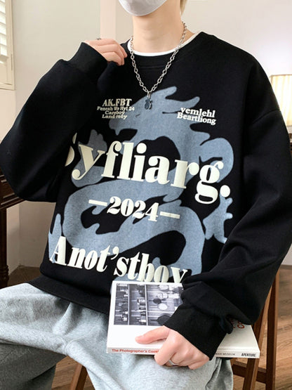 Pullover Round Neck Sweatshirt Men's Spring and Autumn street hiphop