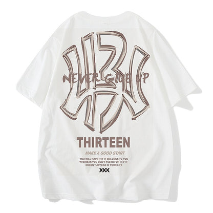 West Coast t-shirt loos fit street rock T-shirt geometric print unisex tee