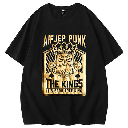 The king T-shirt pure cotton men's top