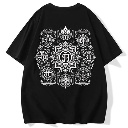 T-shirt fashion round neck unisex personalized flower pattern oversize