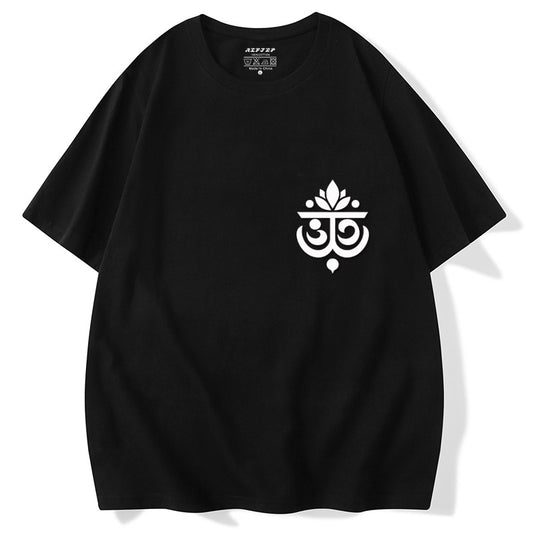 T-shirt fashion round neck unisex personalized flower pattern oversize