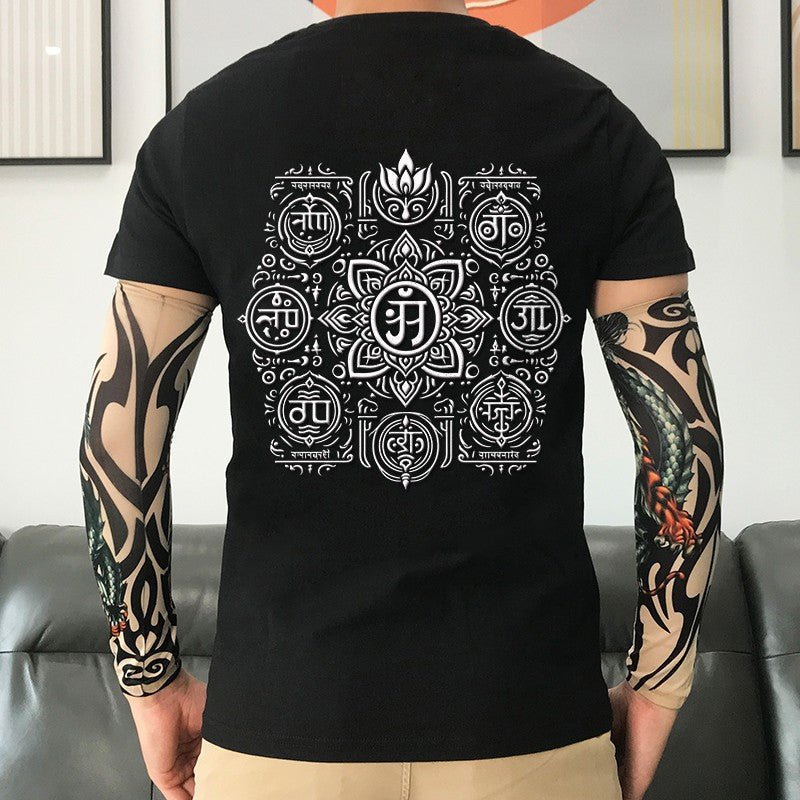 T-shirt fashion round neck unisex personalized flower pattern oversize