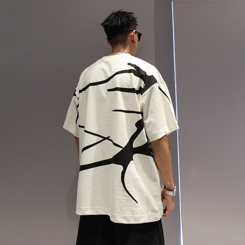 Simple casual T-shirt men high street oversize loose unisex wear