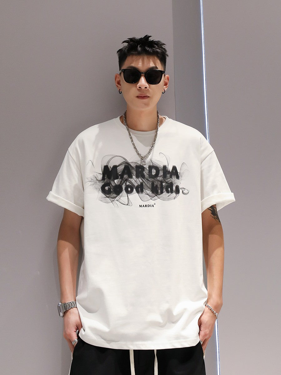 T-shirt men flam smoke summer fashion printed short-sleeved top