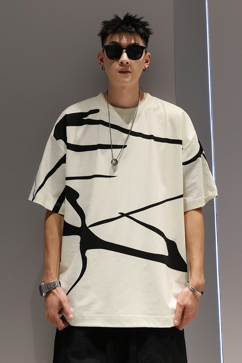 Simple casual T-shirt men high street oversize loose unisex wear