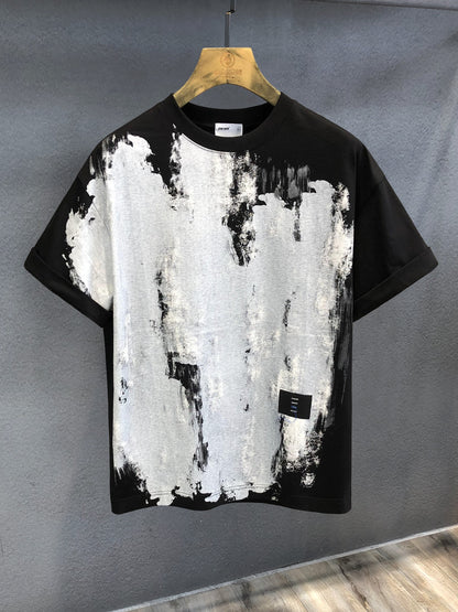 oversized sky color high-end men's summer loose half-sleeved T-shirt