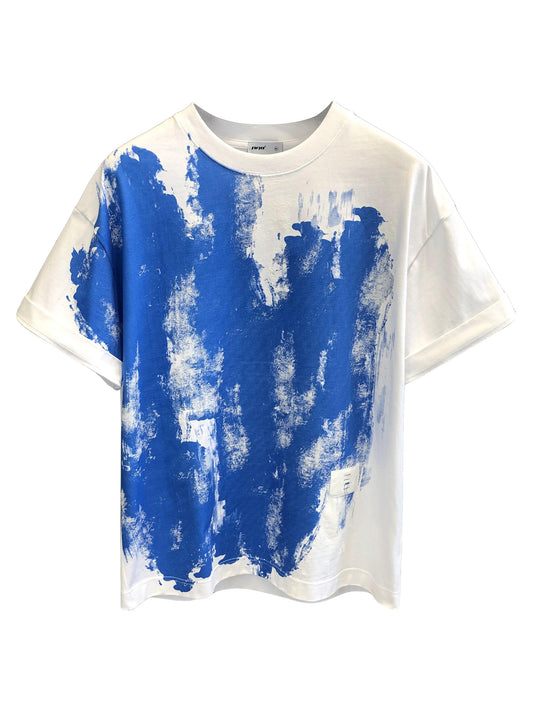 oversized sky color high-end men's summer loose half-sleeved T-shirt