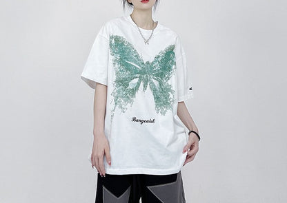 T-shirt original heavyweight butterfly print unisex oversize couple t-shirts